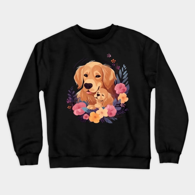 Golden Retriever Mothers Day Crewneck Sweatshirt by JH Mart